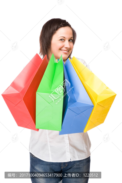 年輕婦女購(gòu)物袋