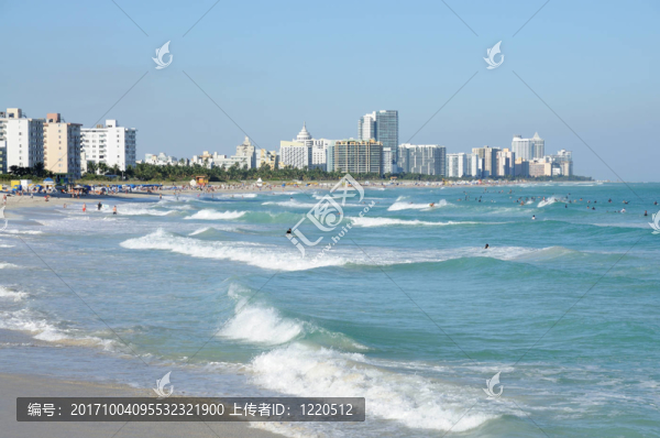 美國(guó)佛羅里達(dá)州邁阿密海灘的海灘
