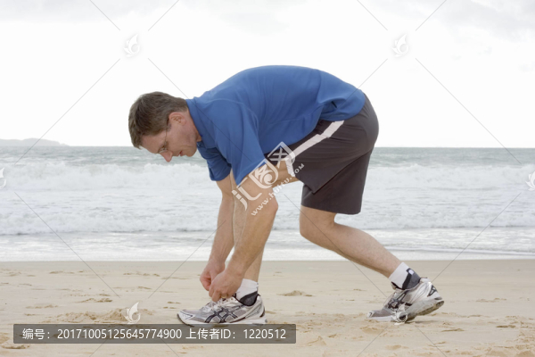 海灘上的跑步者