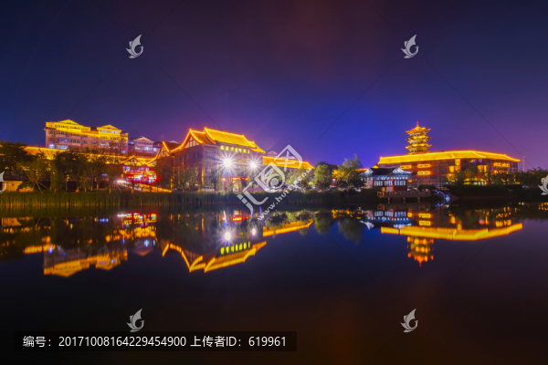 青州宋城仿古建筑夜景