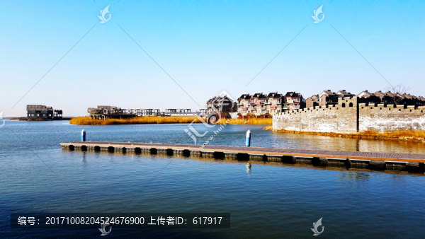 棧橋,湖邊,晨練