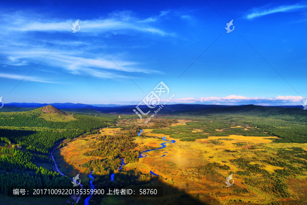 濕地河灣風(fēng)景,航拍