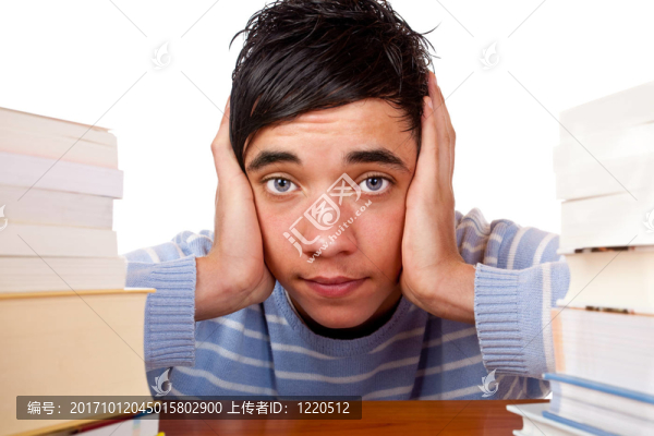 年輕的悲傷的學(xué)生書籍有PRüfungsstress