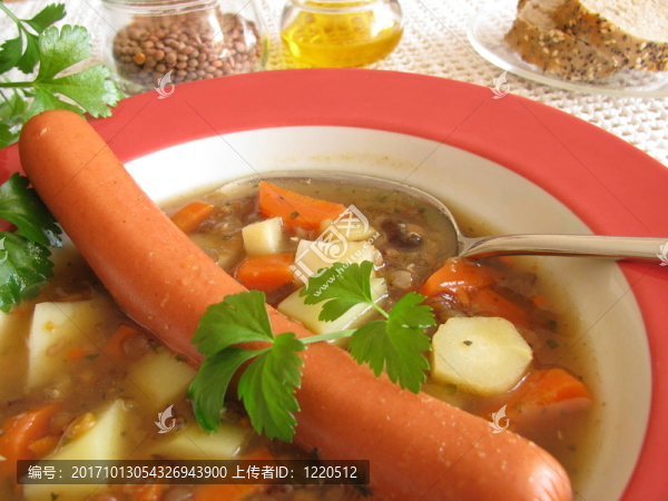與香腸扁豆湯