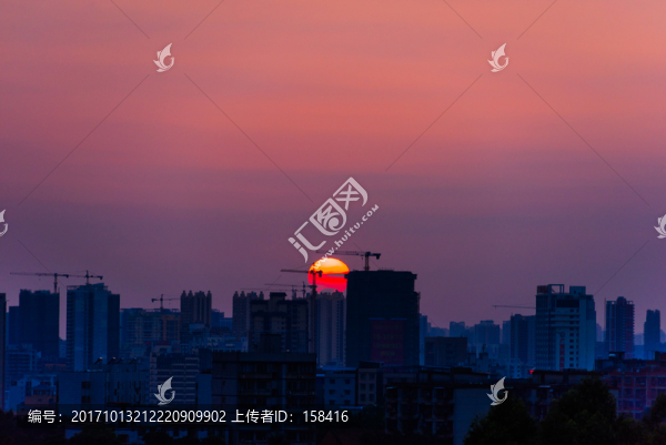 都市夕陽黃昏