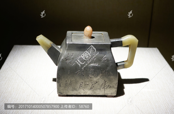 修竹報(bào)平安包錫壺,清代