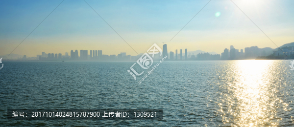 海濱城市背景