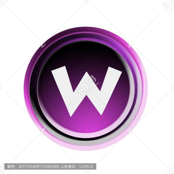 字母w按鈕