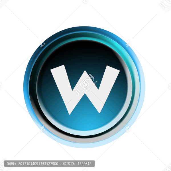 字母w按鈕