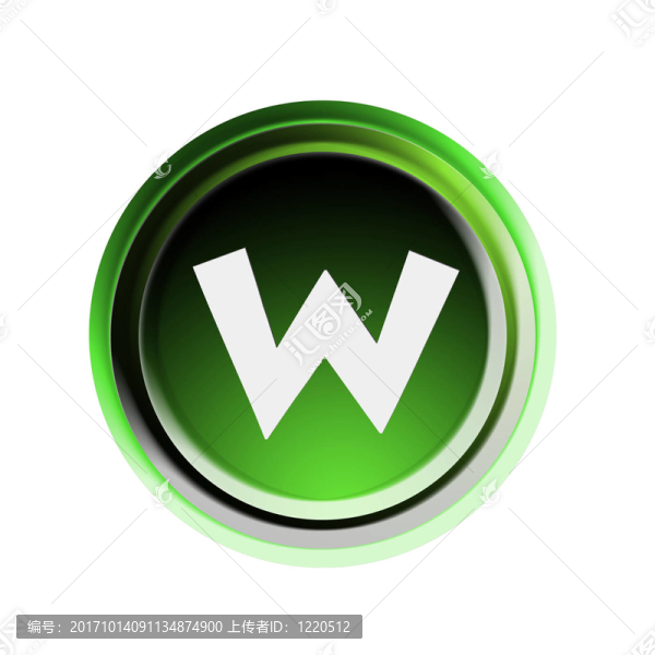 字母w按鈕