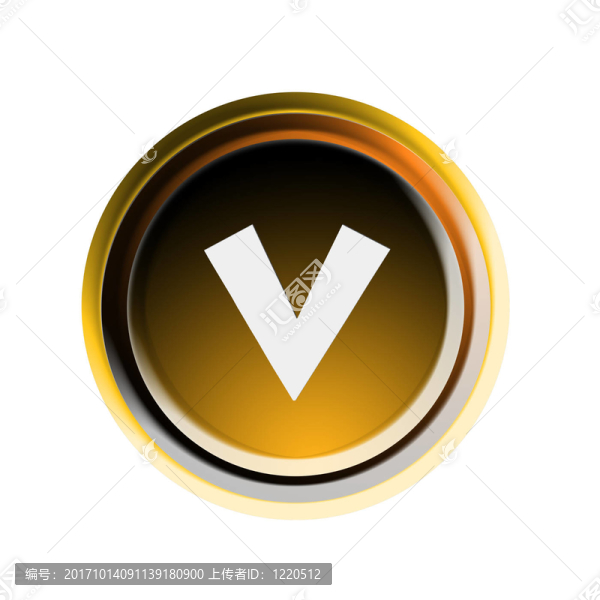 字母v按鈕