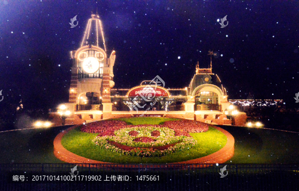 迪士尼,大門夜景,星空
