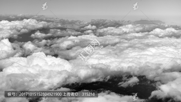 山脈云海,黑白水墨畫