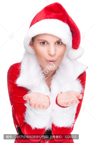 圣誕老人服裝中的女人