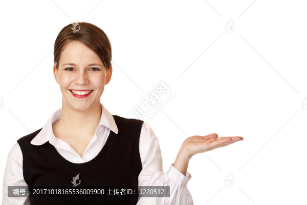 快樂的女人，張開的手