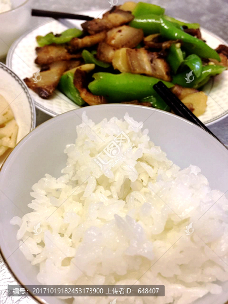 熗蓮菜,回鍋肉,米飯,家常菜