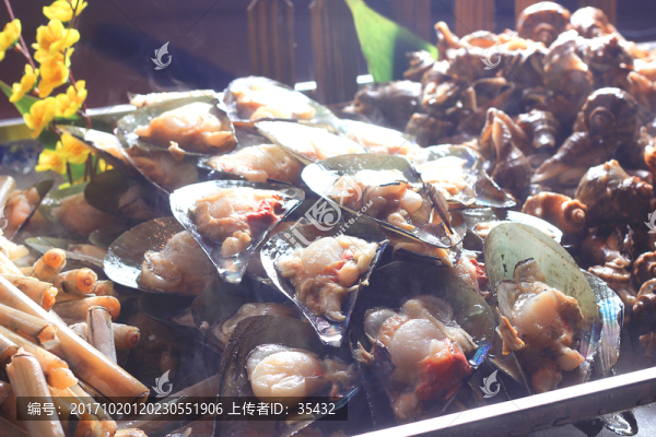 海鮮自助美食背景