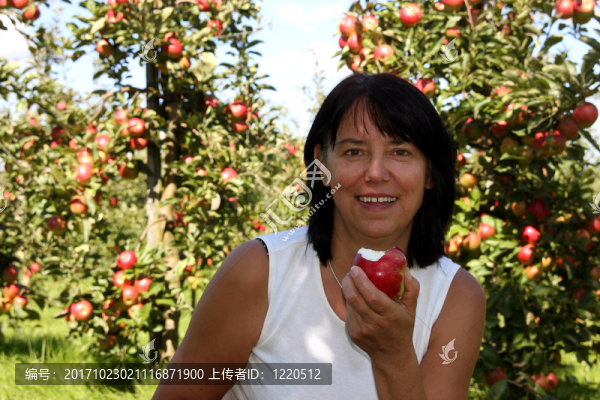 女人吃蘋果