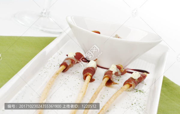 在salzstange火腿片
