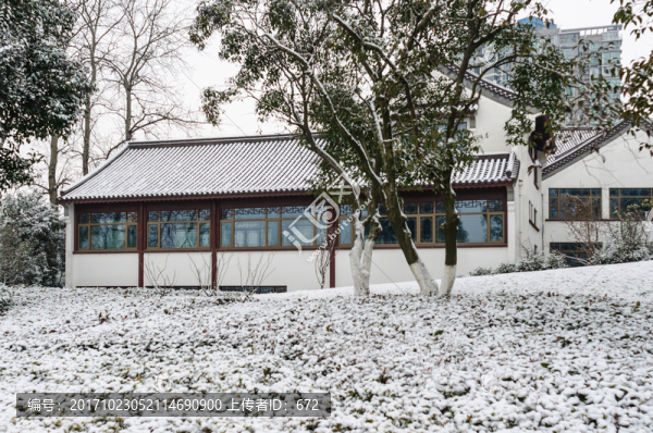 湖畔雪景