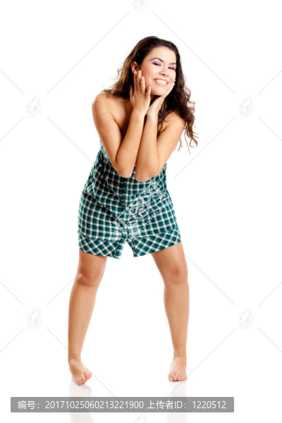 女人笑了