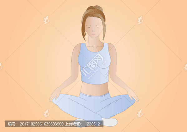 棕色頭發(fā)的女人在做瑜伽