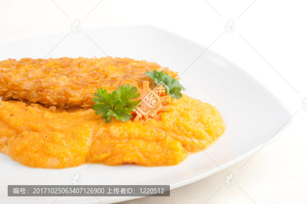 在玉米片皮雞胸肉的？kartoffelcreme