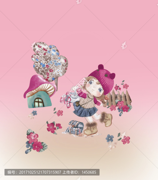 卡通小女孩
