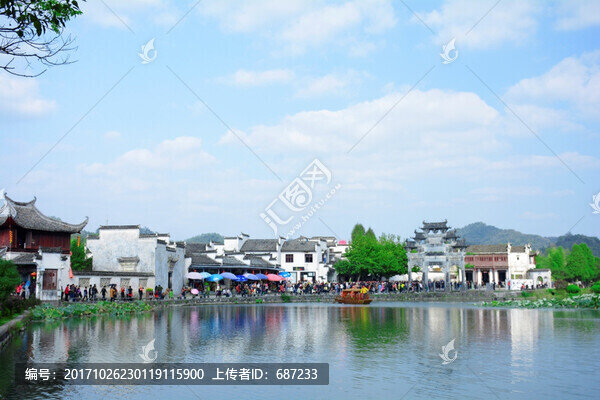 安徽省黟縣西遞古鎮(zhèn)古村落風(fēng)光