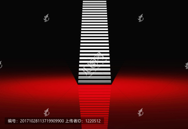 白色現(xiàn)代樓梯-紅色63