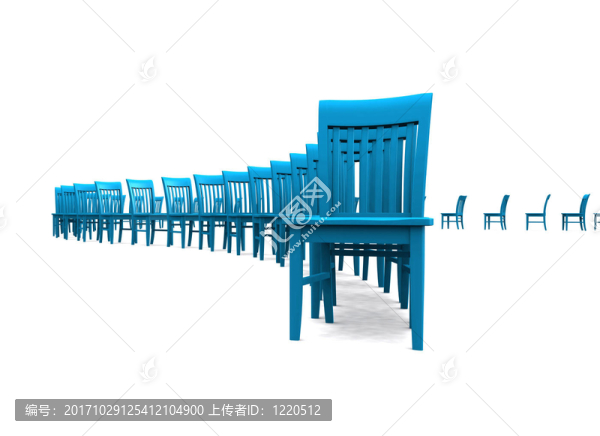 3d,stuhlreihe藍(lán)05