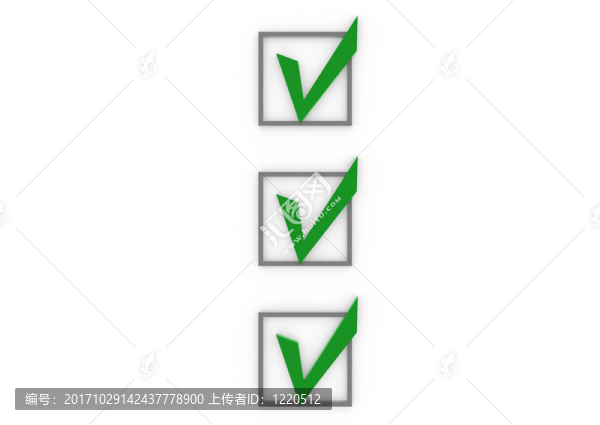 三維復(fù)選框綠色筆白色背景