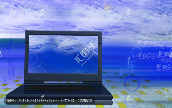 藍(lán)色的筆記本電腦