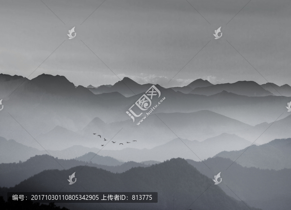 飛鳥(niǎo)水墨山水