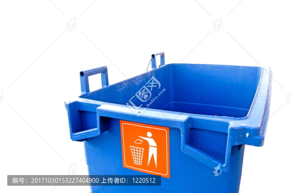藍(lán)色的垃圾桶