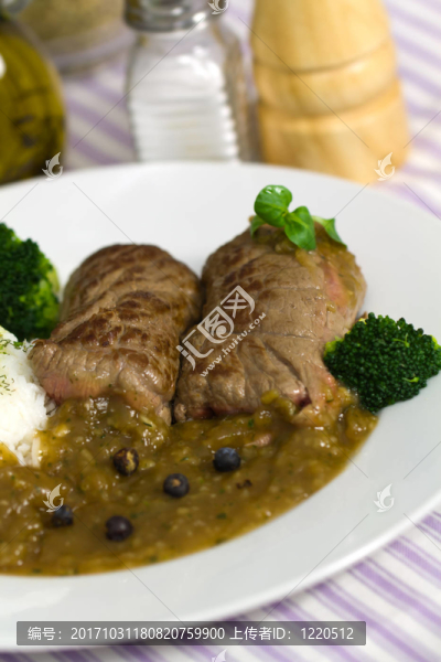 米飯，西蘭花牛肉卷，wachold