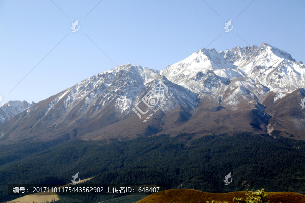 雪山,山峰,山坡,積雪,藍(lán)天