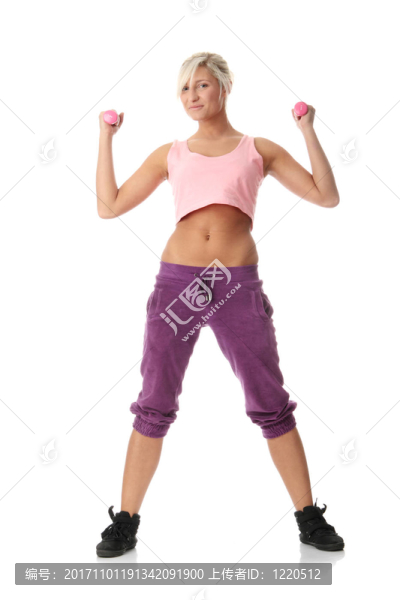 年輕婦女鍛煉