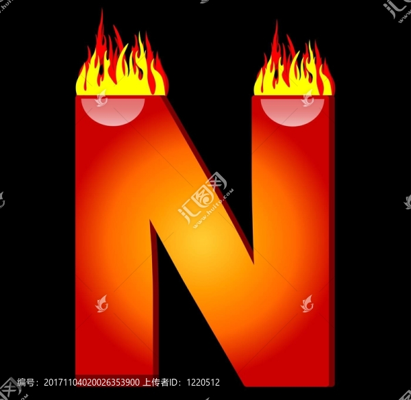 燃燒字母N