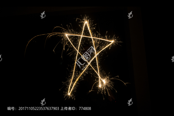 煙火,五角星