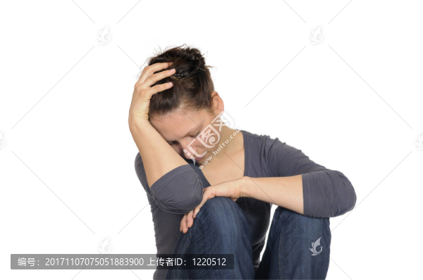 年輕女人疲憊不堪
