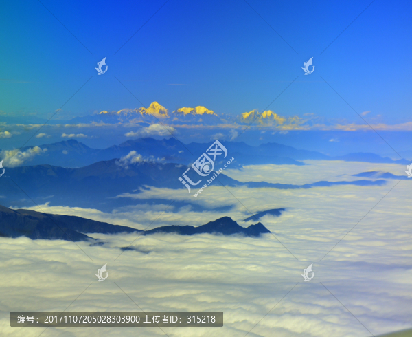 貢嘎山,雪山,云海