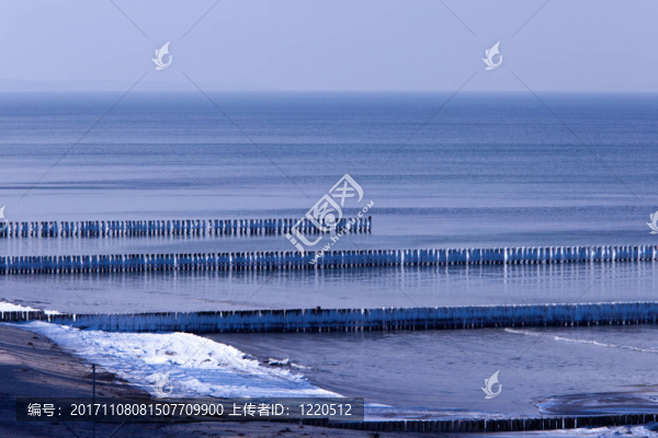 波羅的海海灘在冬天
