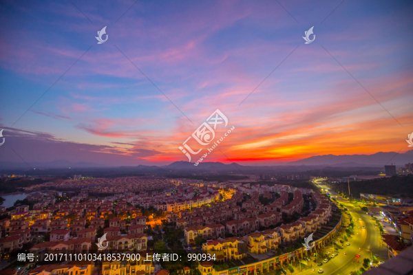 晚霞,夕陽紅,晚景