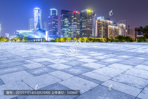 杭州錢江新城金融區(qū)夜景