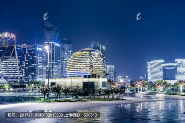 杭州錢江新城金融區(qū)夜景