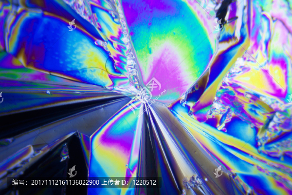 酒石酸微晶在偏振光下