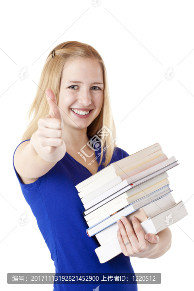 有顯示贊許的書的快樂的學(xué)生