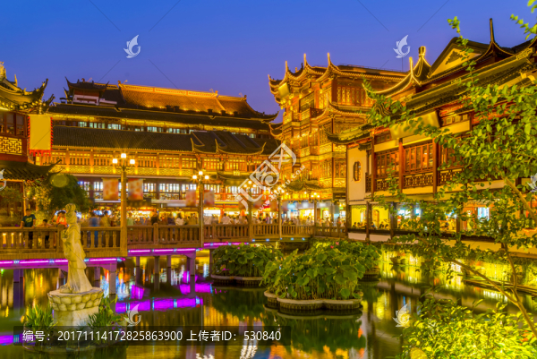上海城隍廟夜景大畫幅