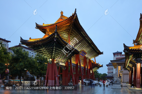 西安城隍夜景,西安商業(yè)街夜景